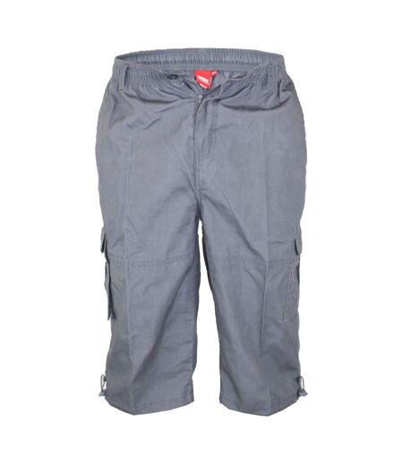 Duke Mens Mason Kingsize Cargo Capri Shorts (Grey) - UTDC250