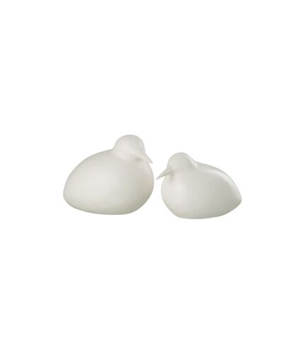 Lot de 2 Statuettes Déco Oiseaux 22cm Blanc