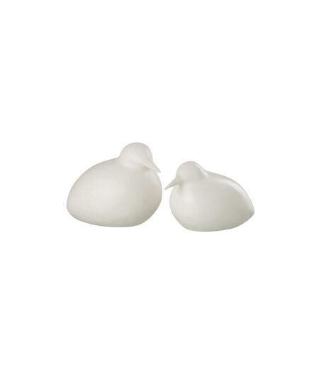 Lot de 2 Statuettes Déco Oiseaux 22cm Blanc