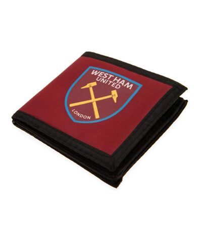 West Ham United FC Touch Fastening Canvas Wallet (Black/Red) (4.3 x 3.9in) - UTTA3738