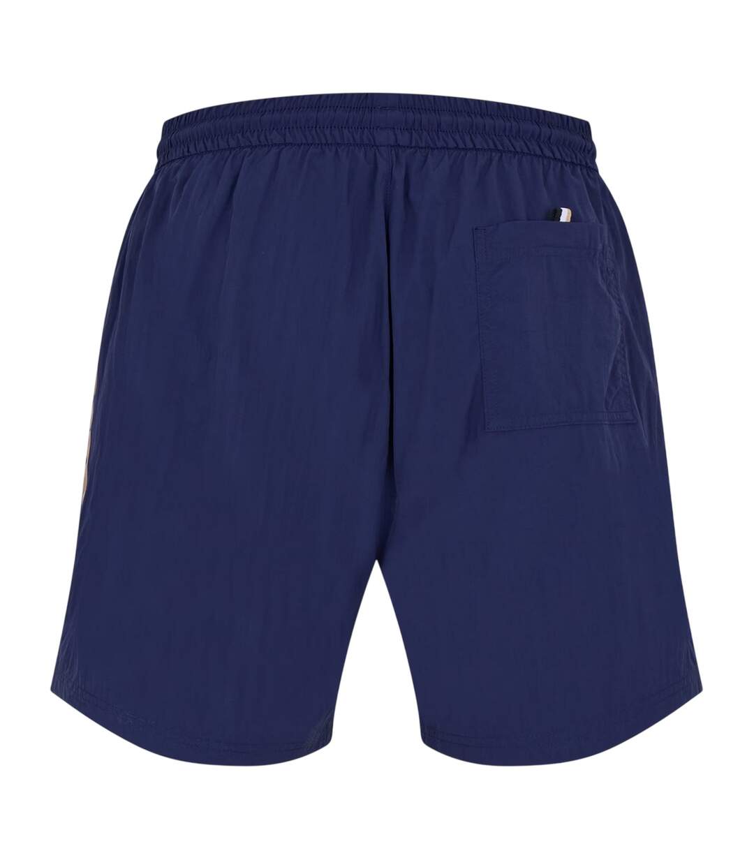 Mens Side Stripe Polyester Relaxed Fit Swim Shorts Navy Boss-2