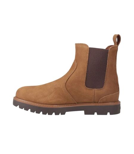Mens Griffin Leather Ankle Boots Brown Toms
