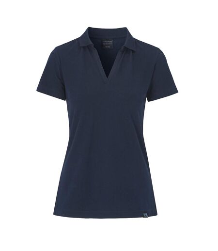 Womens/ladies pique stretch polo shirt navy Cottover