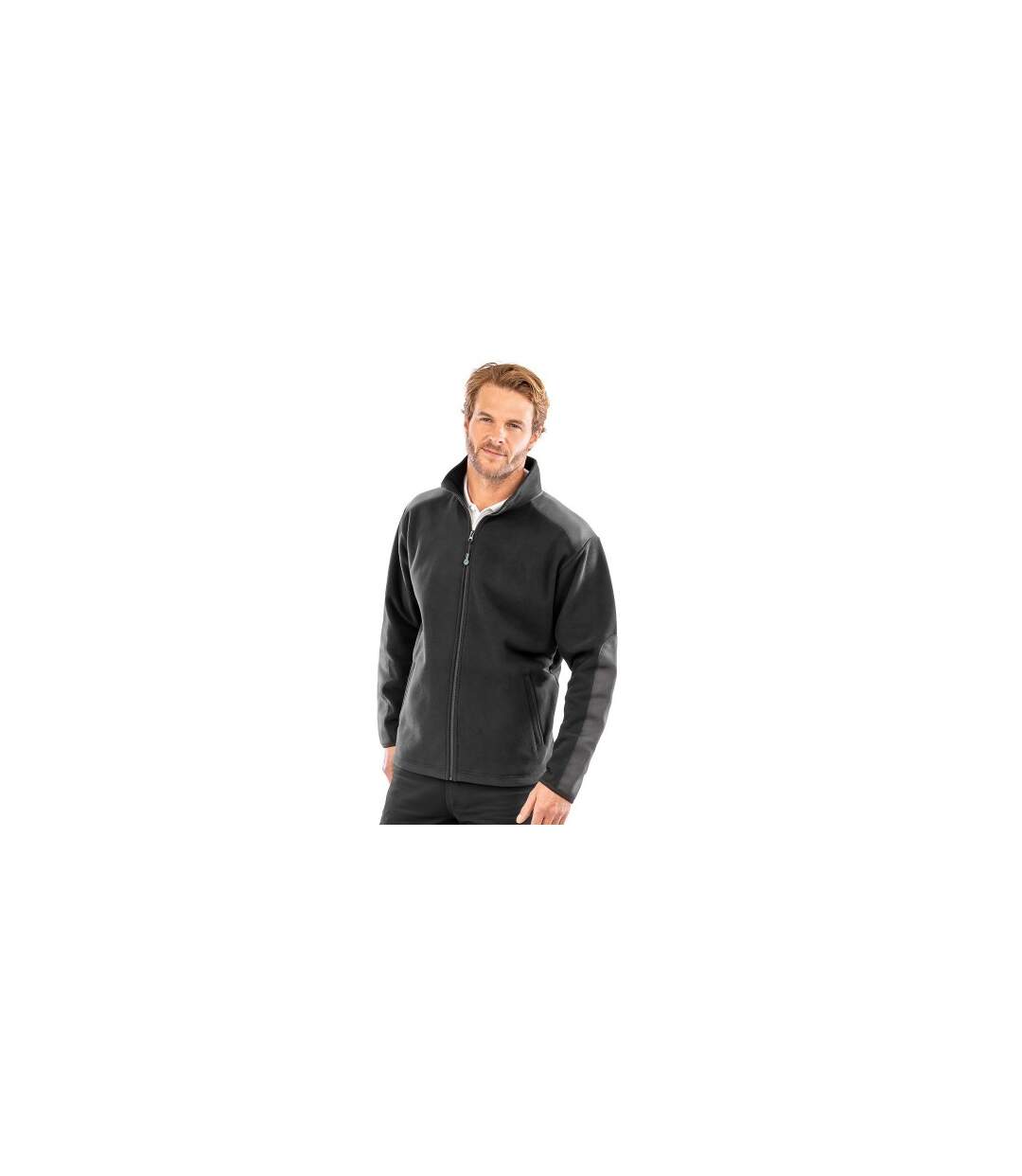 Mens Work Guard Heavy Duty Fleece Jacket Black Result-1