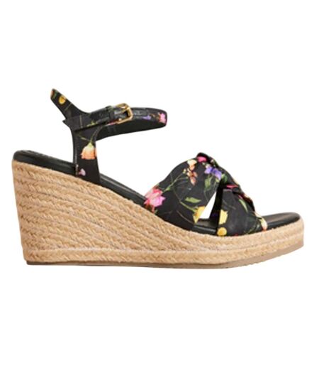 Womens/ladies Cardone Floral Platform Espadrilles Black Ted Baker
