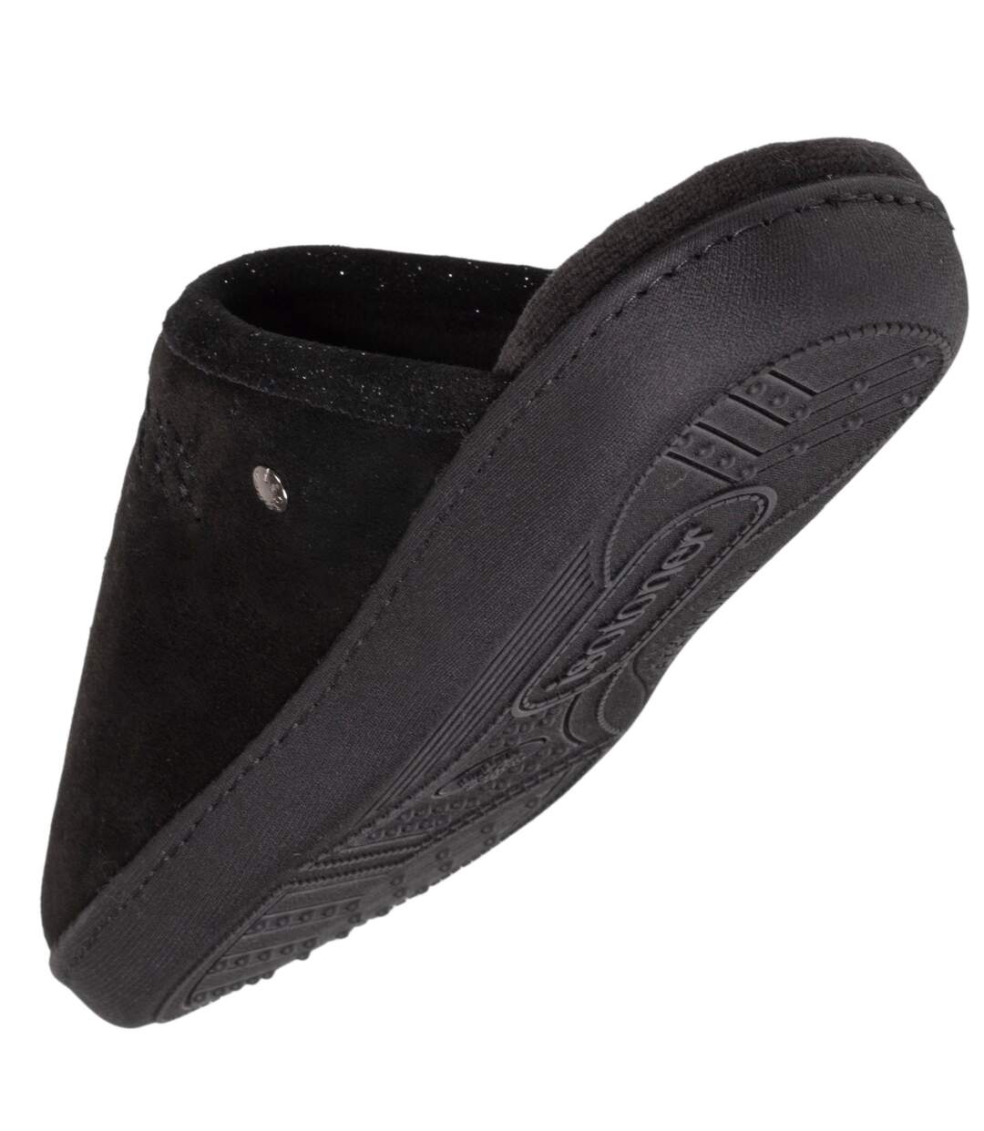 Isotoner Chaussons Mules femme ultra confortables et légères, en coton biologique et semelle à mémoire de forme-5