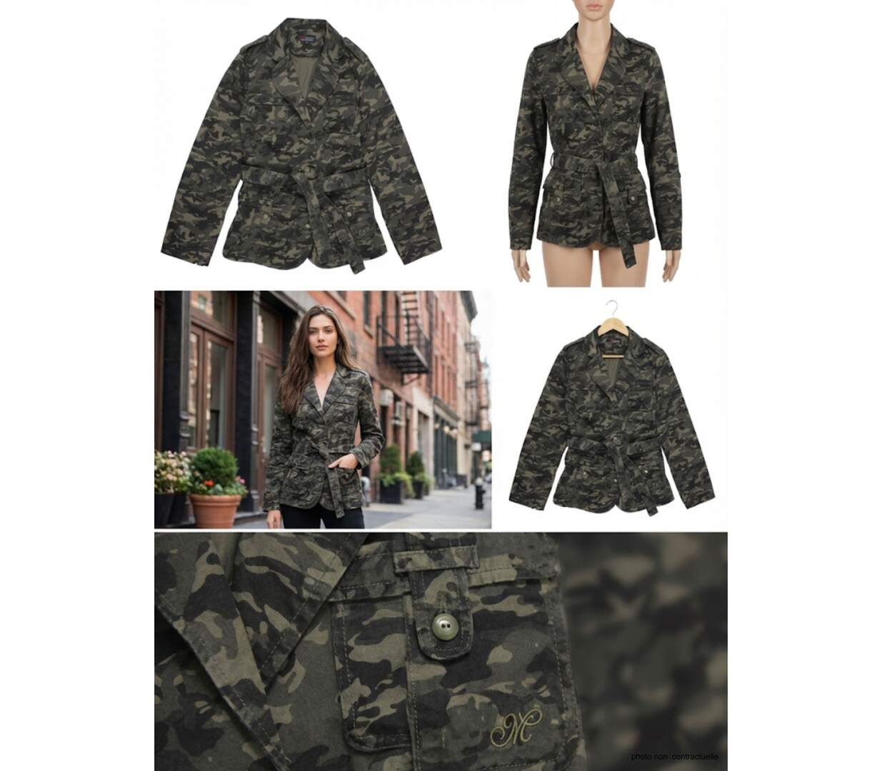 Veste Saharienne Femme Malice1 Motif Camouflage-3