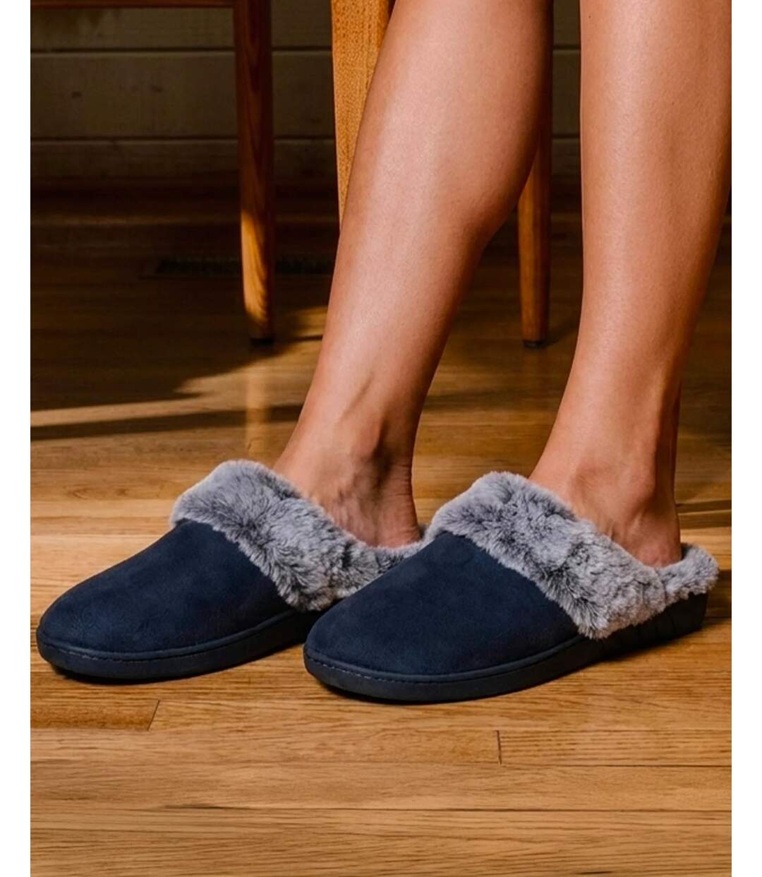 Isotoner Chaussons Mules femme semelle ergonomique confort, velours-2