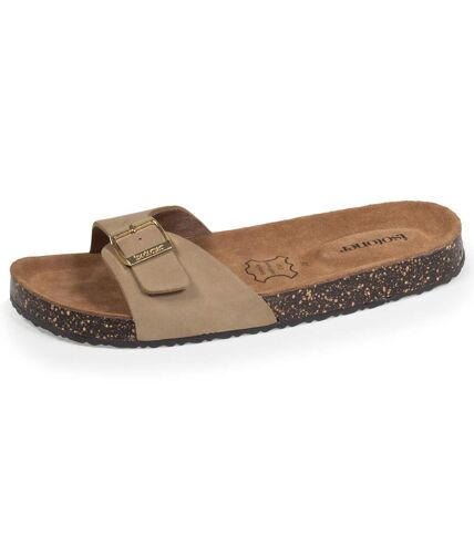 Isotoner Mules femme sandales à bride extra confort, semelle intérieure cuir