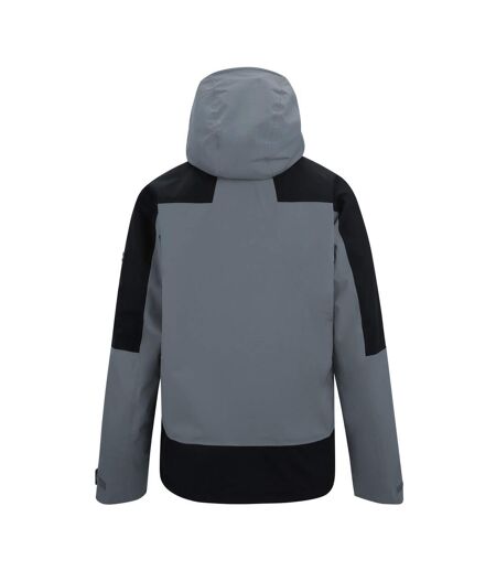 Veste Imperméable Extensible À Capuche Highton Homme Gris Foncé Noir Regatta