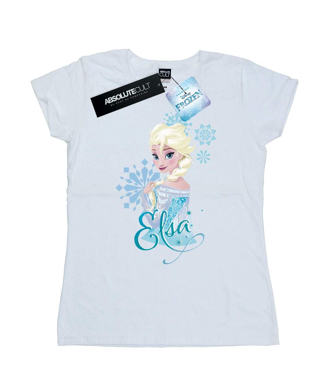 Disney T-shirt en coton Femme/Femme Frozen Elsa Snowflakes (Blanc) - UTBI21956-1