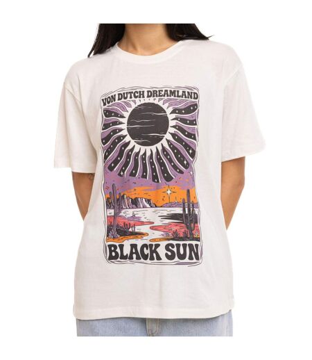 T-shirt femme fluide col rond print devant et dos Sun Vondutch