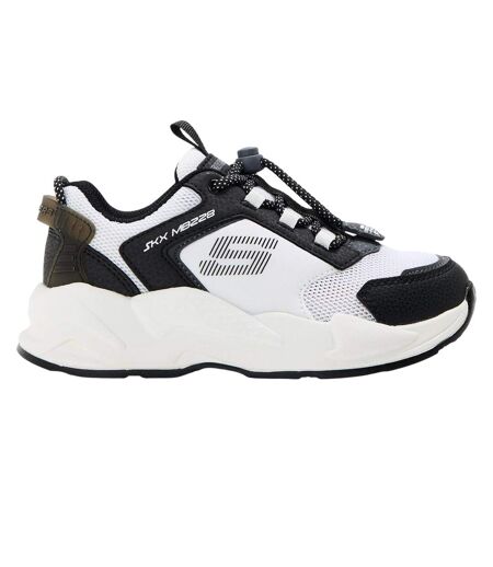 Childrens/kids Ultrasurge Slip-on Trainers White Black Skechers