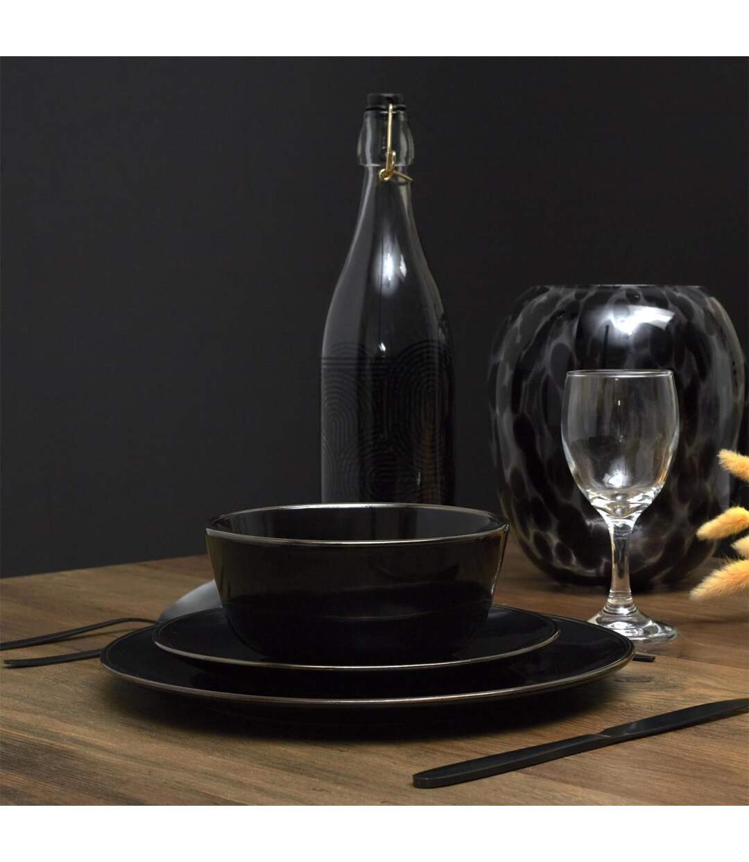 Lot de 6 Assiettes à Dessert Lounge 20cm Noir-5