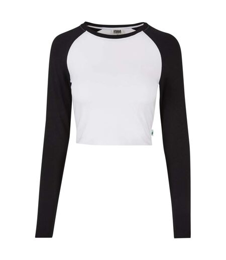 T-shirt court femme blanc / noir Urban Classics