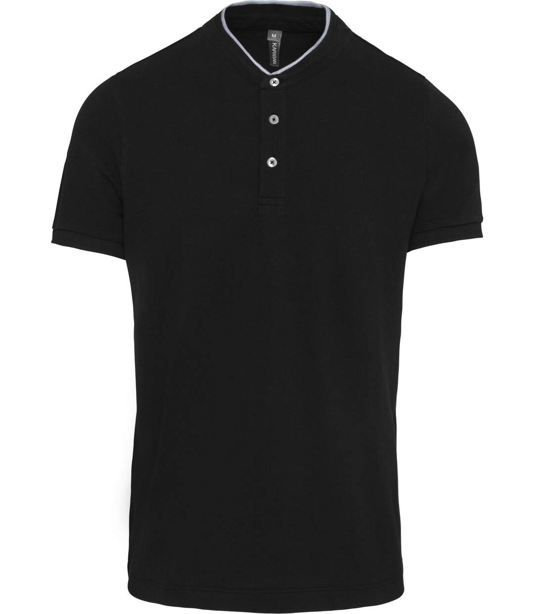 Polo homme col mao - manches courtes - K223 - noir-2