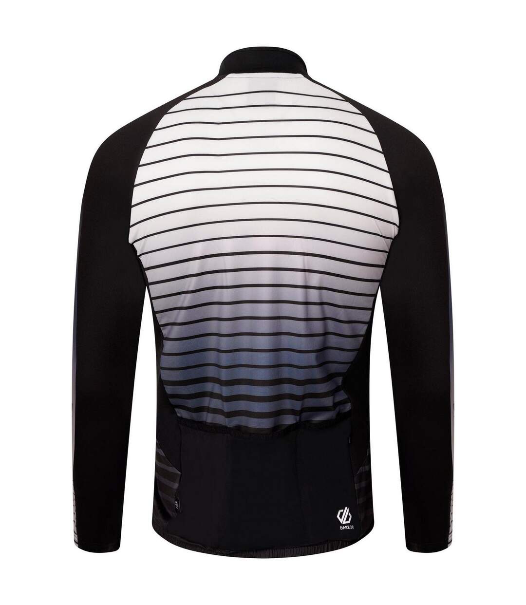 Mens Horizontal Stripe Mock Neck Slim Athletic Track Top Black Dare 2B-2