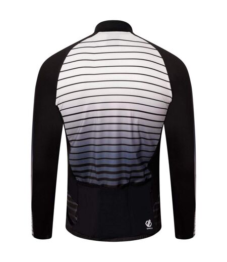 Mens Horizontal Stripe Mock Neck Slim Athletic Track Top Black Dare 2B