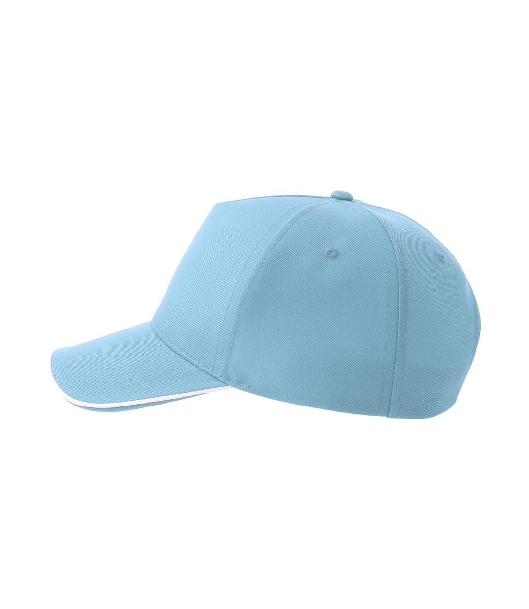 Casquette De Baseball Motif/style 5 Panneaux Recy Five Piping Adulte Bleu Clair Blanc Atlantis Headwear-3