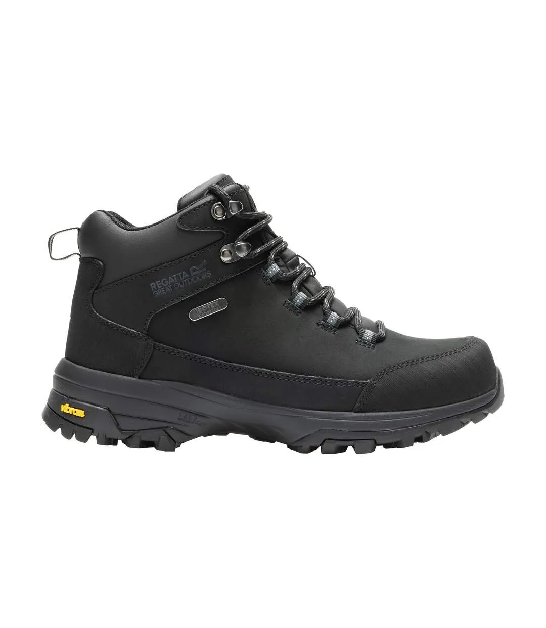 Womens/ladies Burrell Ii Leather Walking Boots Black Regatta-1