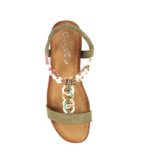 Sandales clemont femme vert kaki Lunar