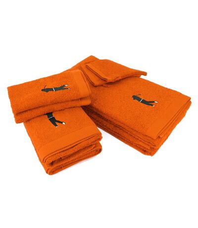 Parure de bain 8 pièces 100% coton 550 g/m2 PURE GOLF Orange Butane