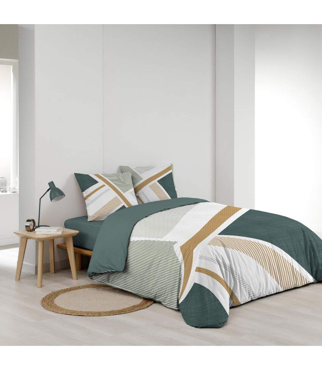 Parure de Lit 3 Pièces Zephyr 240x220cm Vert-2