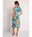 Robe courte cache-coeur motif végétal-2