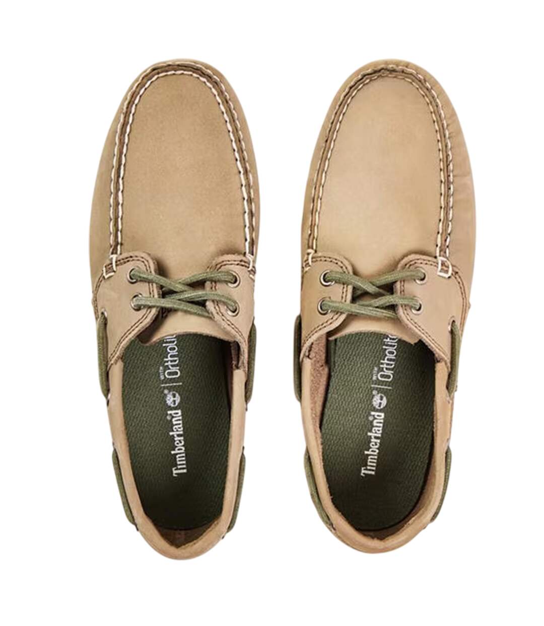 Mens Leather Contrast Laces Boat Shoes Light Taupe Timberland-4