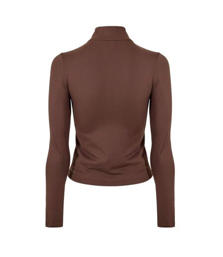 Womens/ladies Half Zip Fleece Top Espresso Brown Puma