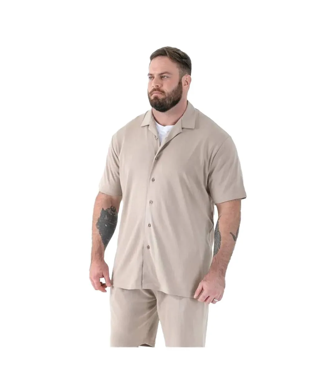 Chemise Manches Courtes Taille Grand Connor Homme Gris Duke-4