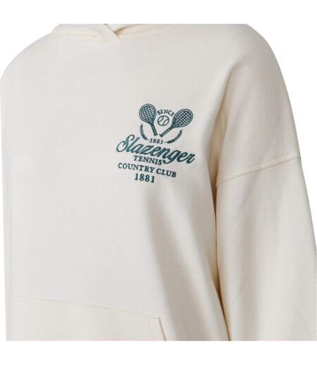 Sweat À Capuche Motif/style Logo Femme Blanc Slazenger