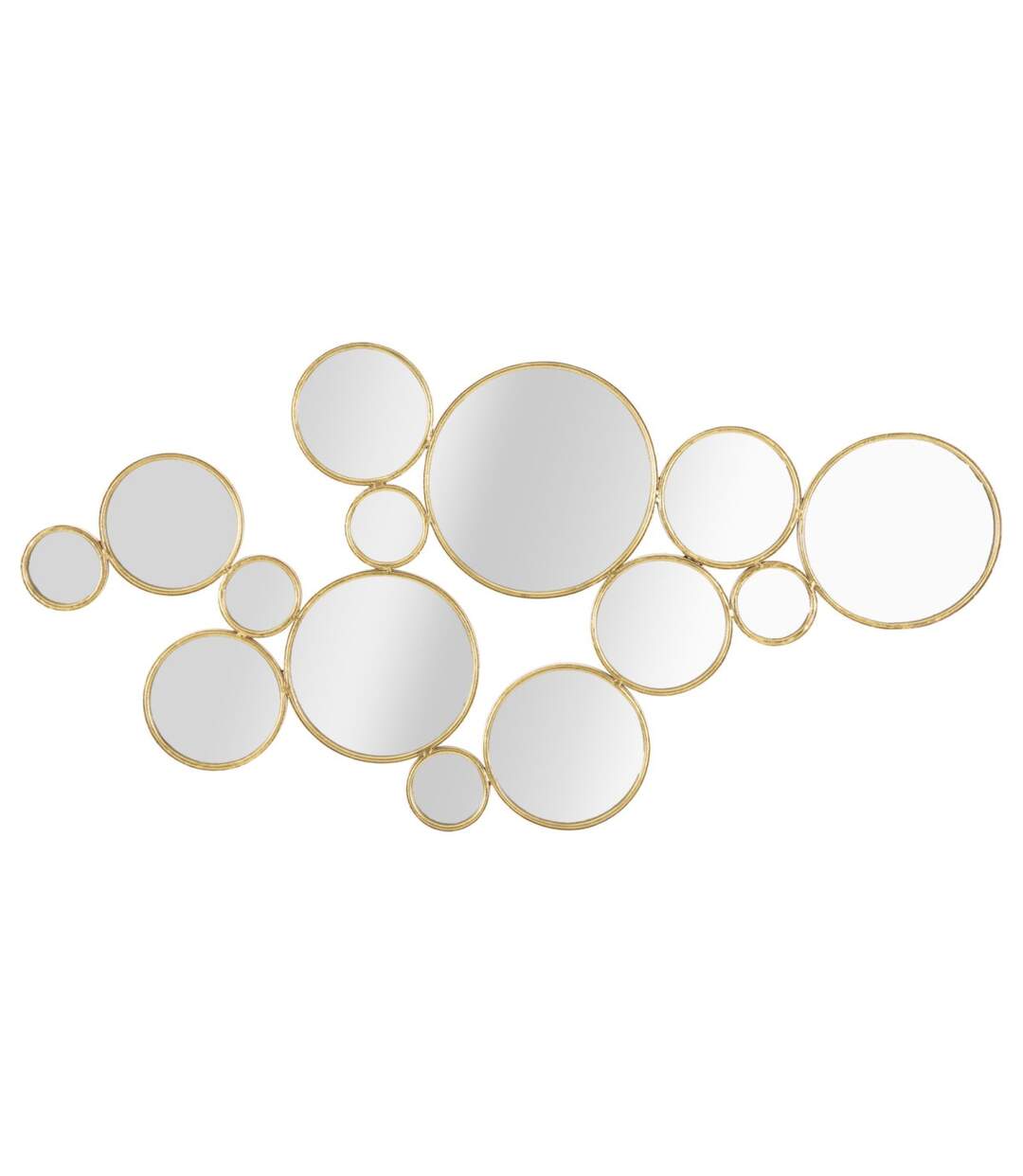 Décoration Murale en Métal Miroirs Ronds 100cm Or-1