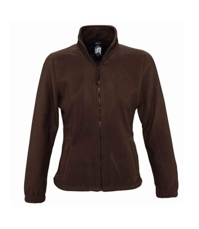 SOLS Womens/Ladies North Full Zip Fleece Jacket (Dark Chocolate)