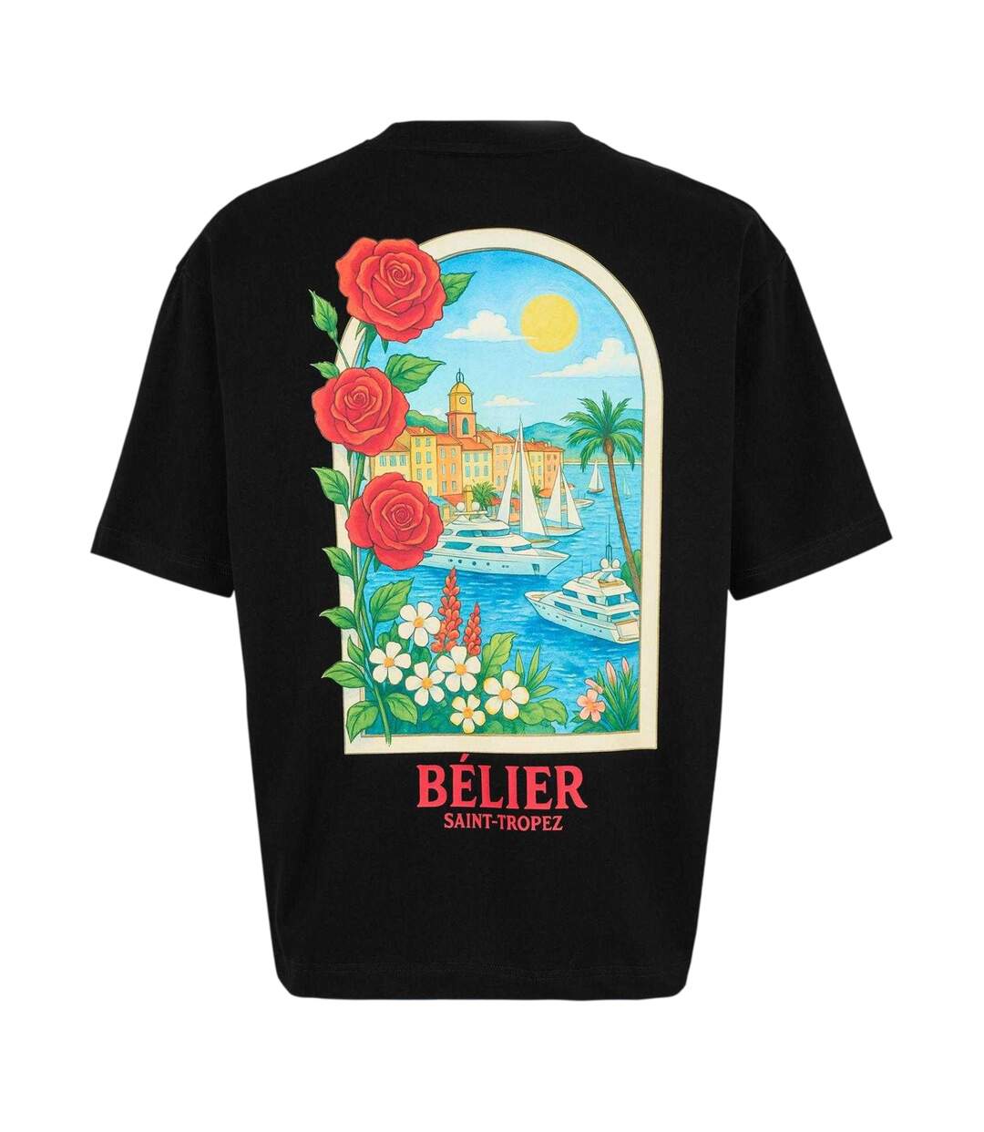 T-shirt Motif/style Imprimé Graphique St. Tropez Arch Homme Noir Belier-4