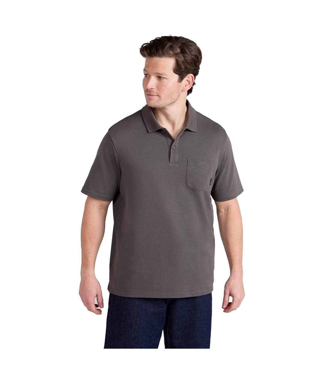 Mens icon pique polo shirt dark khaki Animal-1