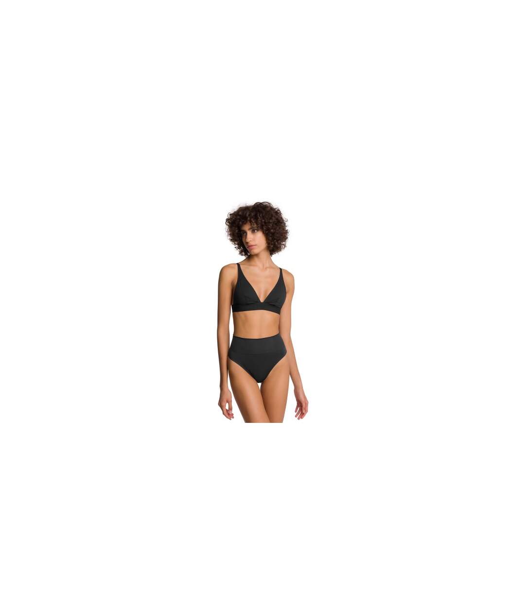 Womens/ladies Seamless High Waist Thong Black Wolford-1