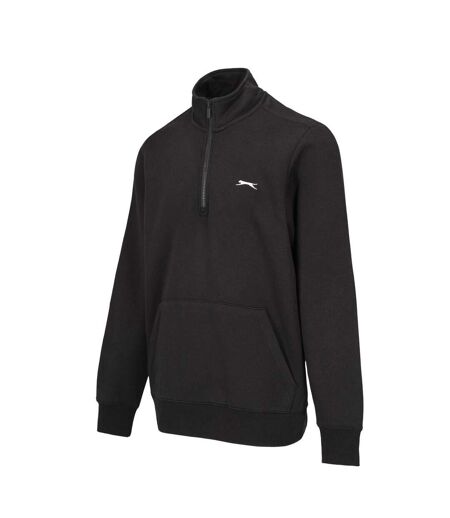 Mens Quarter Zip Fleece Black Slazenger