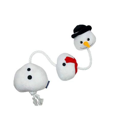 Seb the ropey snowman christmas dog toy one size white/black/red Ancol