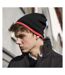 Result Unisex Reversible Fashion Fit Winter Beanie Hat (Black/Red) - UTBC977