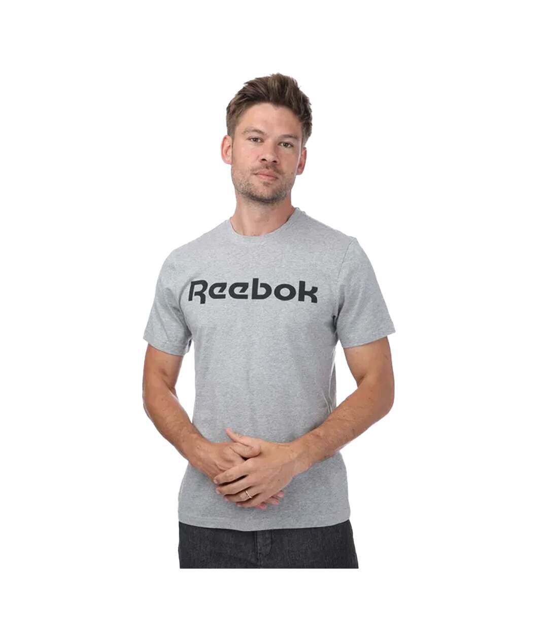 T-shirt series linear homme gris chiné Reebok-1