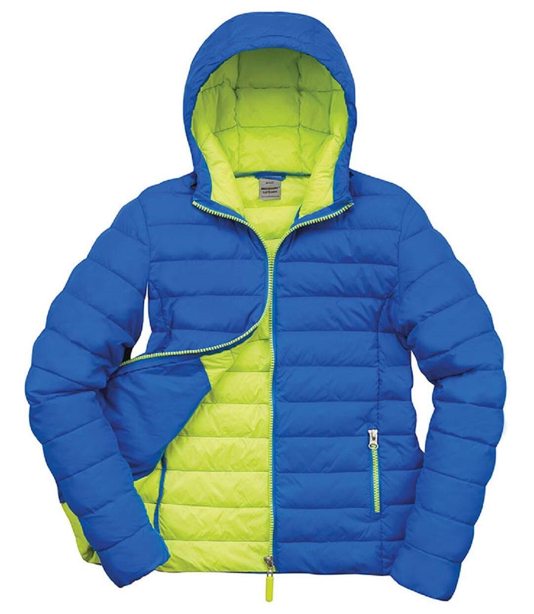 Veste matelassée - doudoune femme R194F - bleu océan et lime