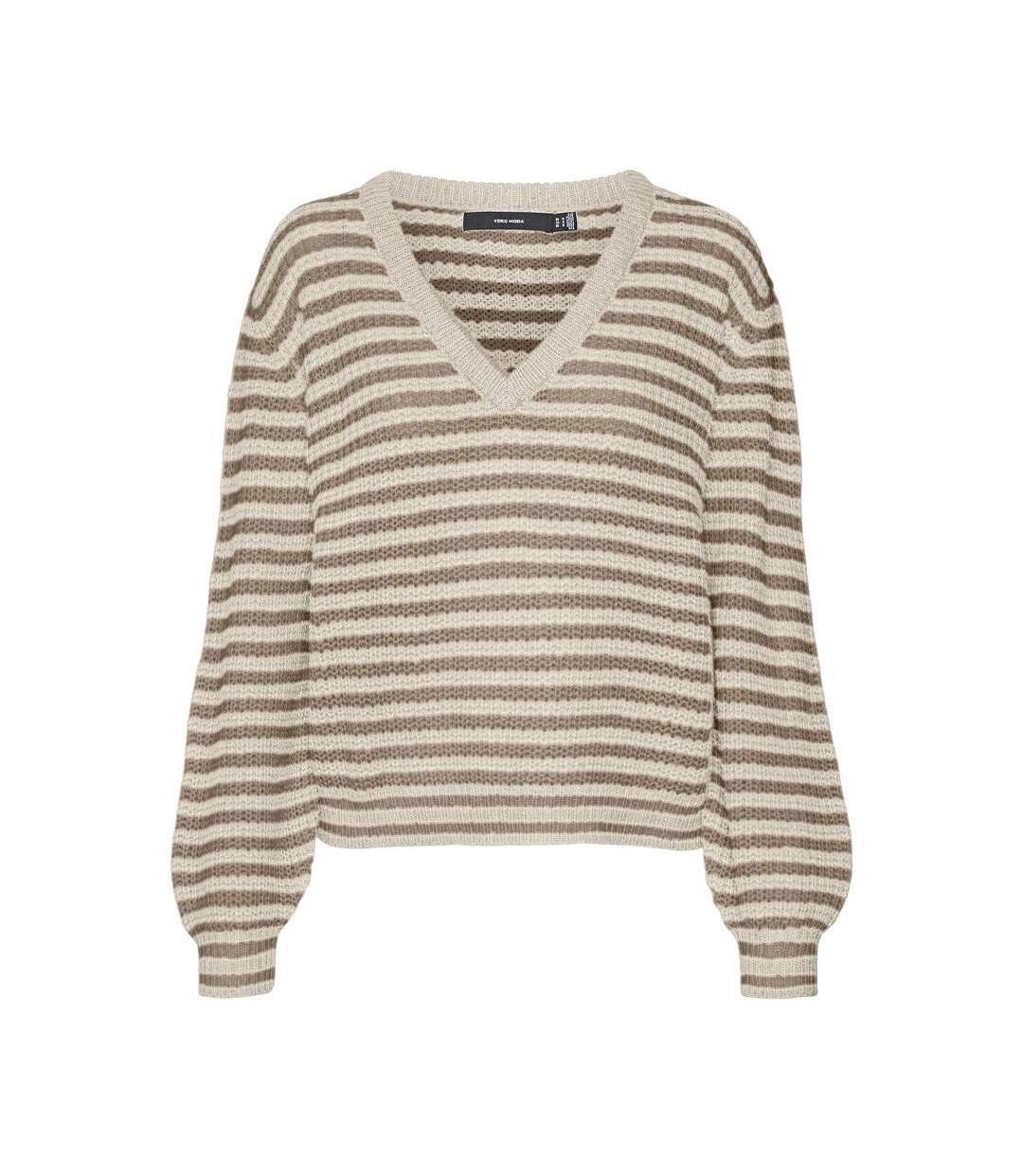 Pull beige/écru femme vero moda mearth - xs-1
