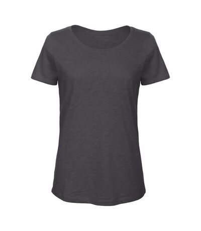 B&C Womens/Ladies Slub Natural T-Shirt (Chic Anthracite)