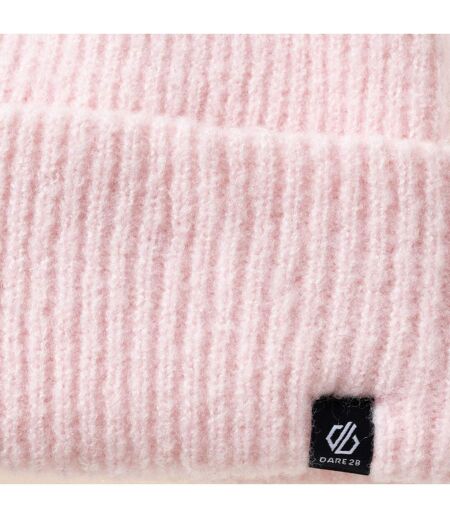 Bonnet Uni Motif/style Pompon Femme Rose Pâle Dare 2B