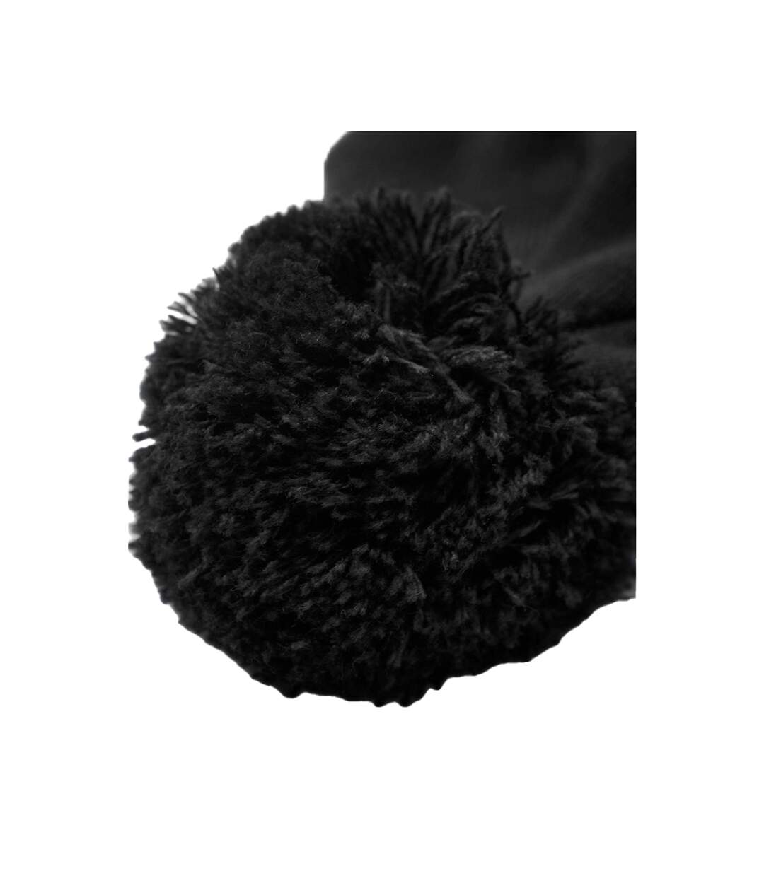 Bonnet Motif/style Pompon Noir Blanc Beechfield-3