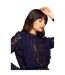 Womens/ladies Lace Wrap Top Navy Little Mistress-4