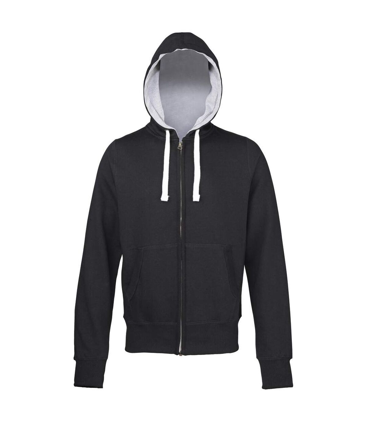 Awdis Chunky Premium Heavyweight Hooded Sweatshirt / Hoodie / Zoodie (Jet Black (Grey inner)) - UTRW181