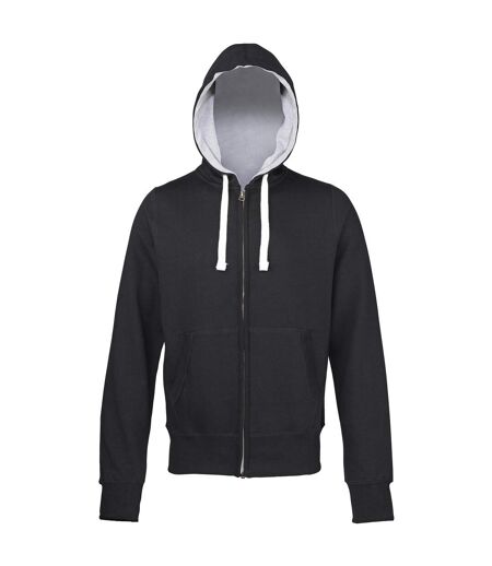 Awdis - Sweatshirt à capuche et fermeture zippée - Homme (Noir (intérieur gris)) - UTRW181