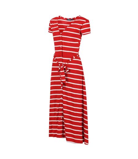 Womens/ladies maisyn stripe shirt dress true red/white Regatta